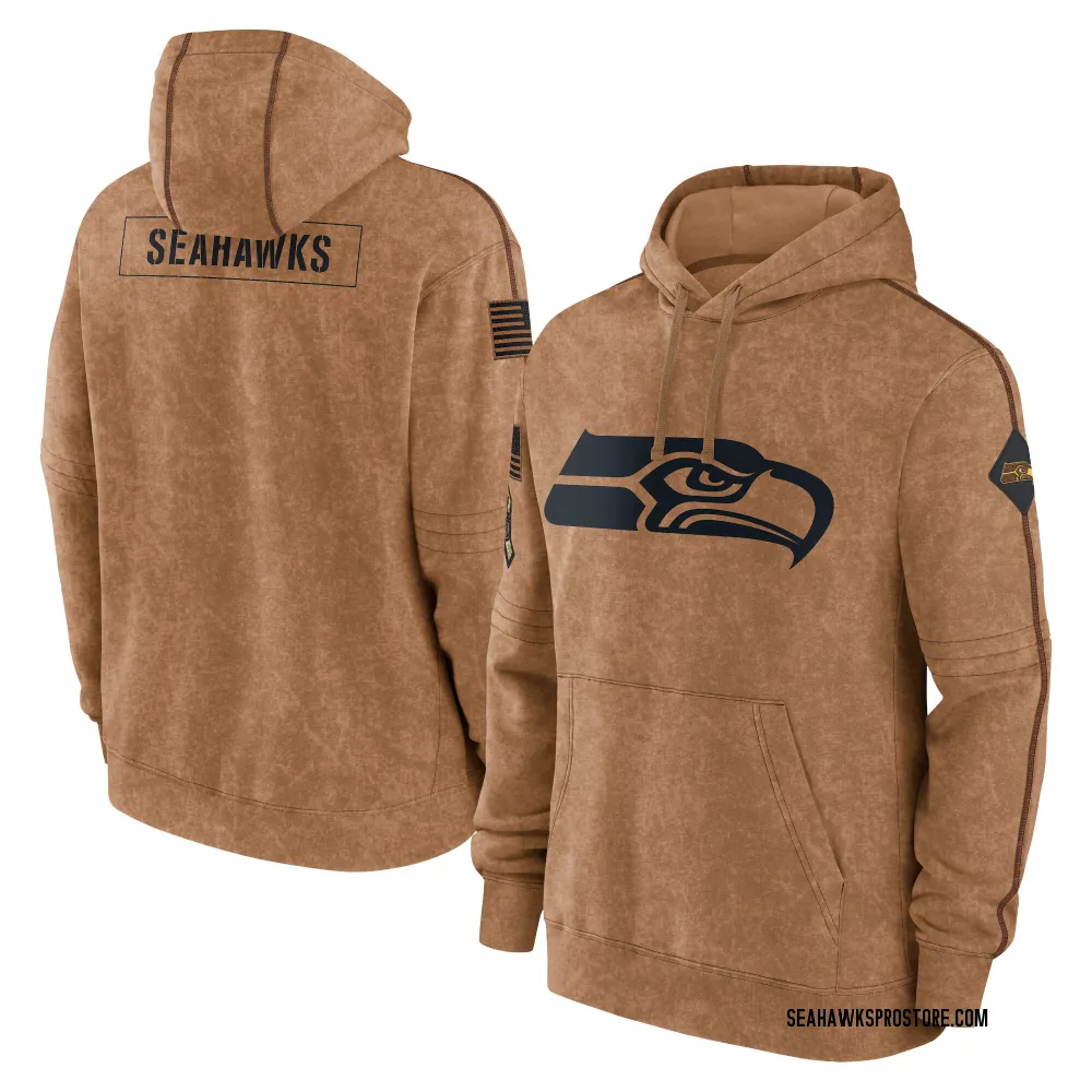 Adult Seattle Seahawks Brown 2023 Salute To Service Club Pullover Hoodie